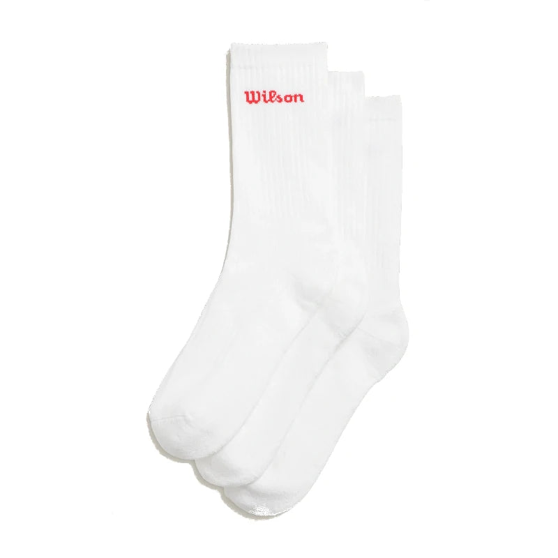 Meias Wilson Crew Logo brancas (Embalagem de 3)