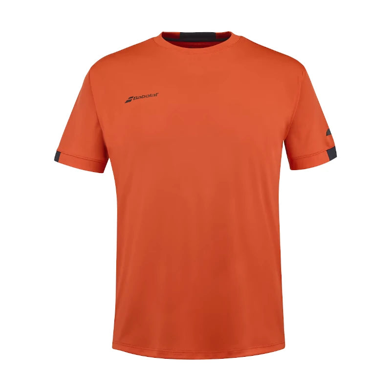 T-shirt Babolat Play com gola redonda, vermelha.