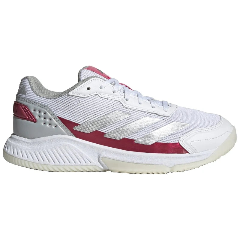 Sapatilhas Adidas Courtquick Padel Mulher Branco/Prata Metálico/Rosa Lúcido