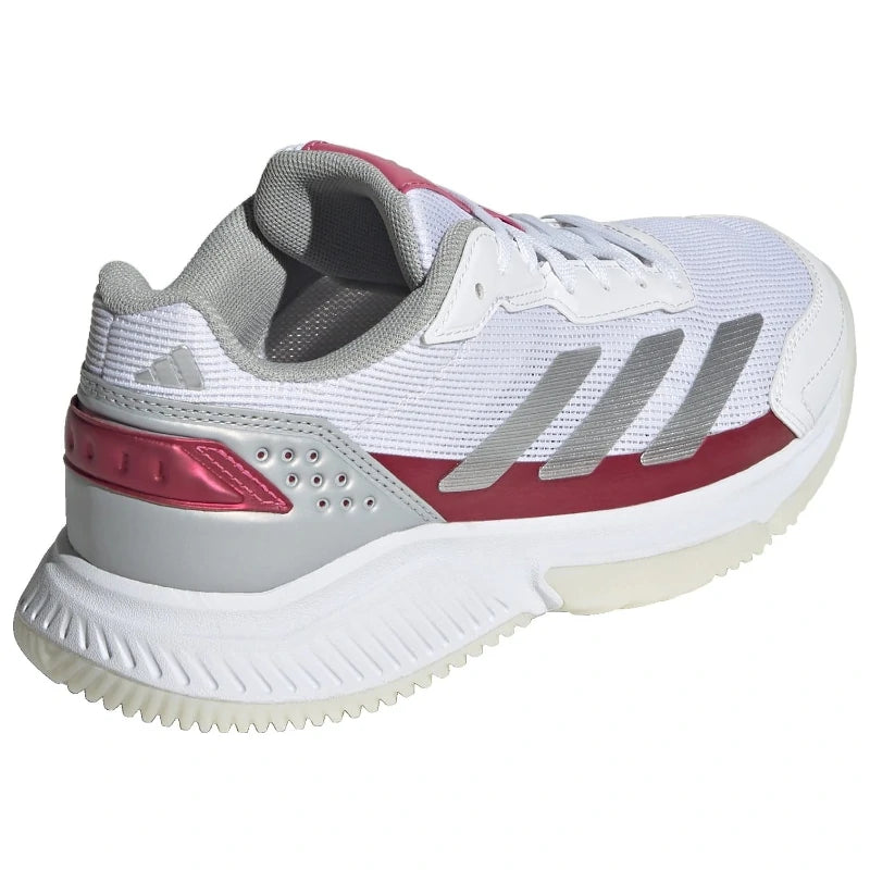 Sapatilhas Adidas Courtquick Padel Mulher Branco/Prata Metálico/Rosa Lúcido