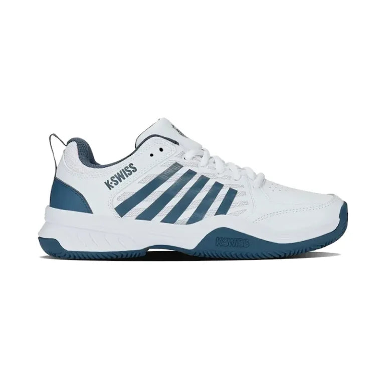 Ténis K-Swiss Court Express 2 para court de terra batida para homem, branco/água